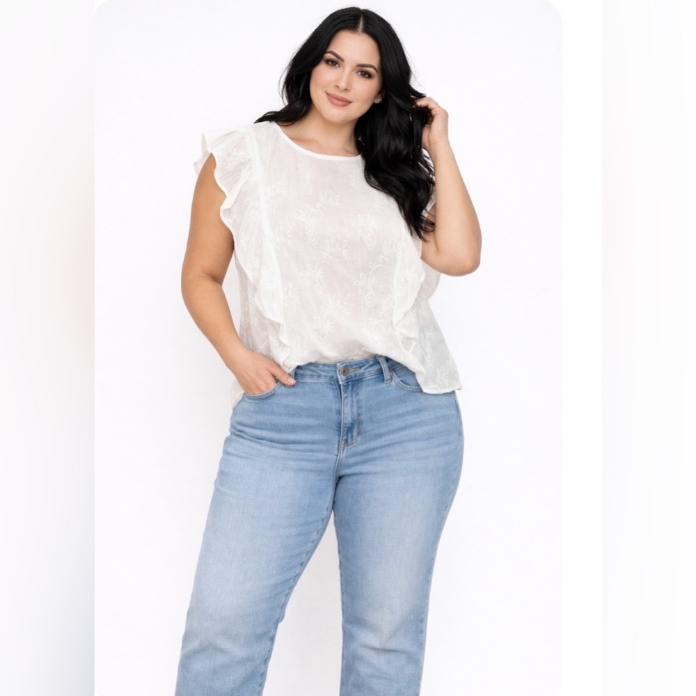 Sanctuary White Embroidered Blouse